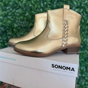 Sonoma Kids' Gold Ankle Boots with Braided Detail